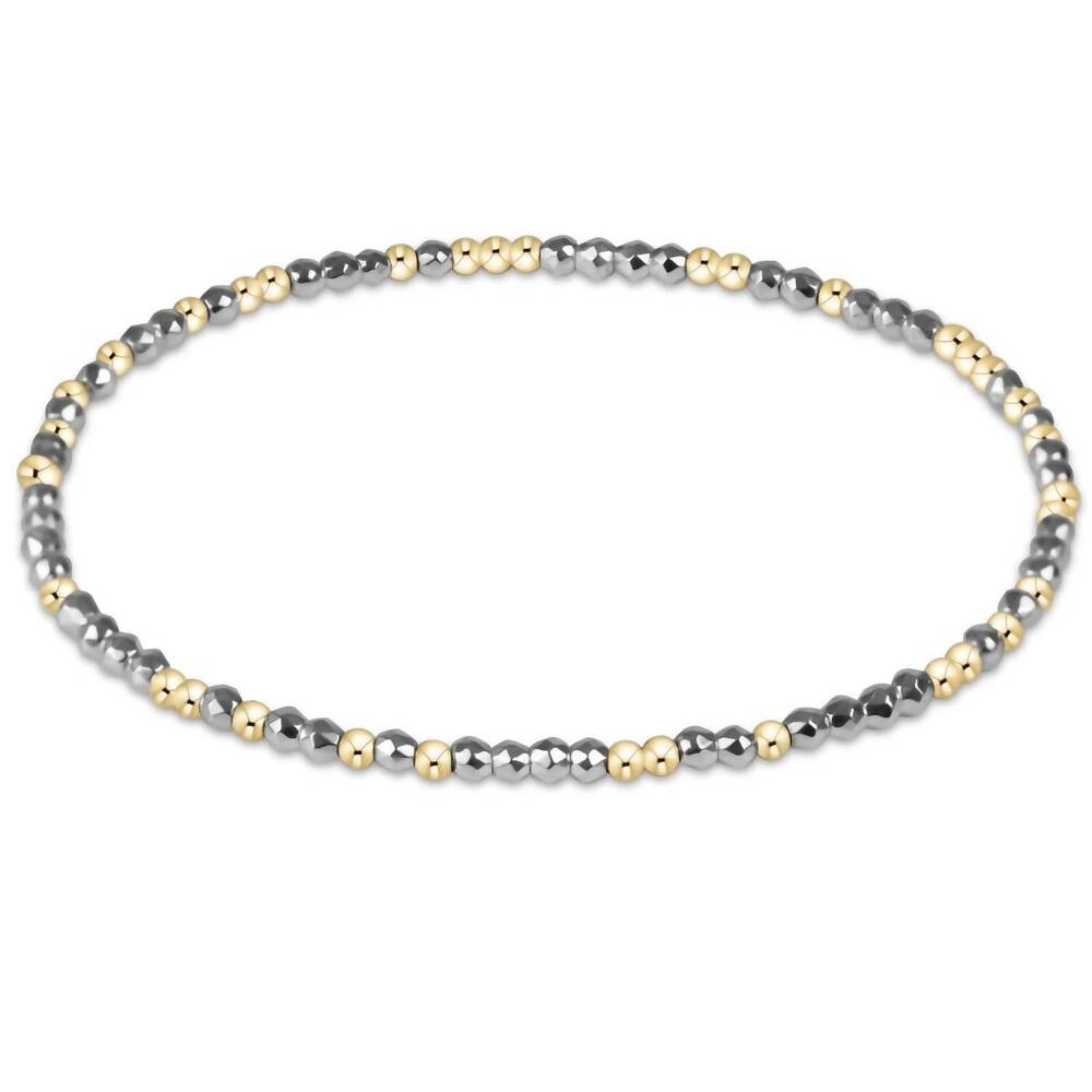 NEW ENEWTON women's hope unwritten bead bracelet in bright silver hematite